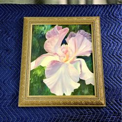 Vintage Original Iris Painting 