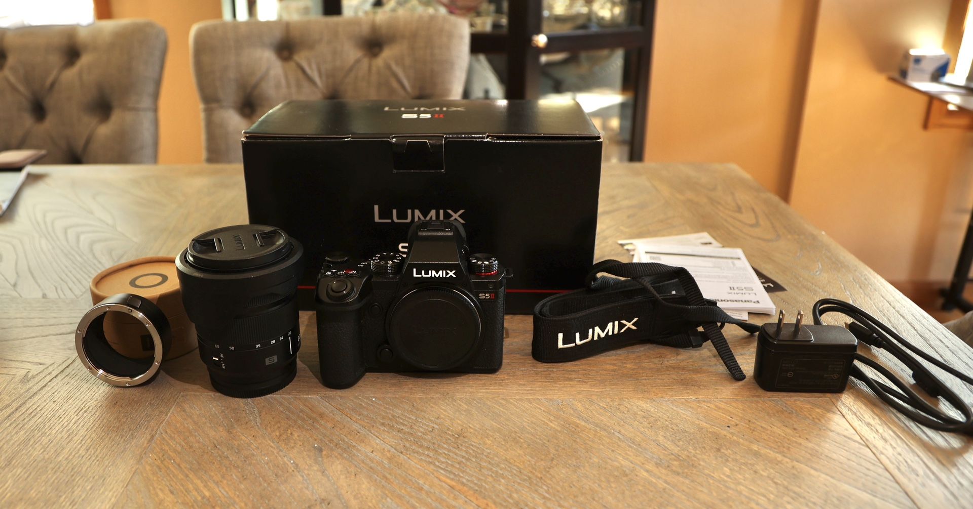 Panasonic LUMIX S5ii with 20-60mm f4.6-5.8 lens and L-EF lens adapter