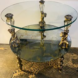 Vintage Hollywood Regency Accent Table Goran Of Belgium 22”W x 23”H