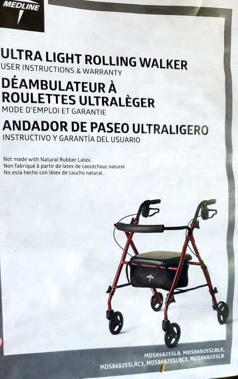 Rolling Walker - Lightweight With Built-in Seat And Storage