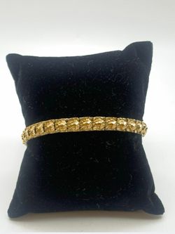 7" 6mm Gold Nugget bracelet #26842