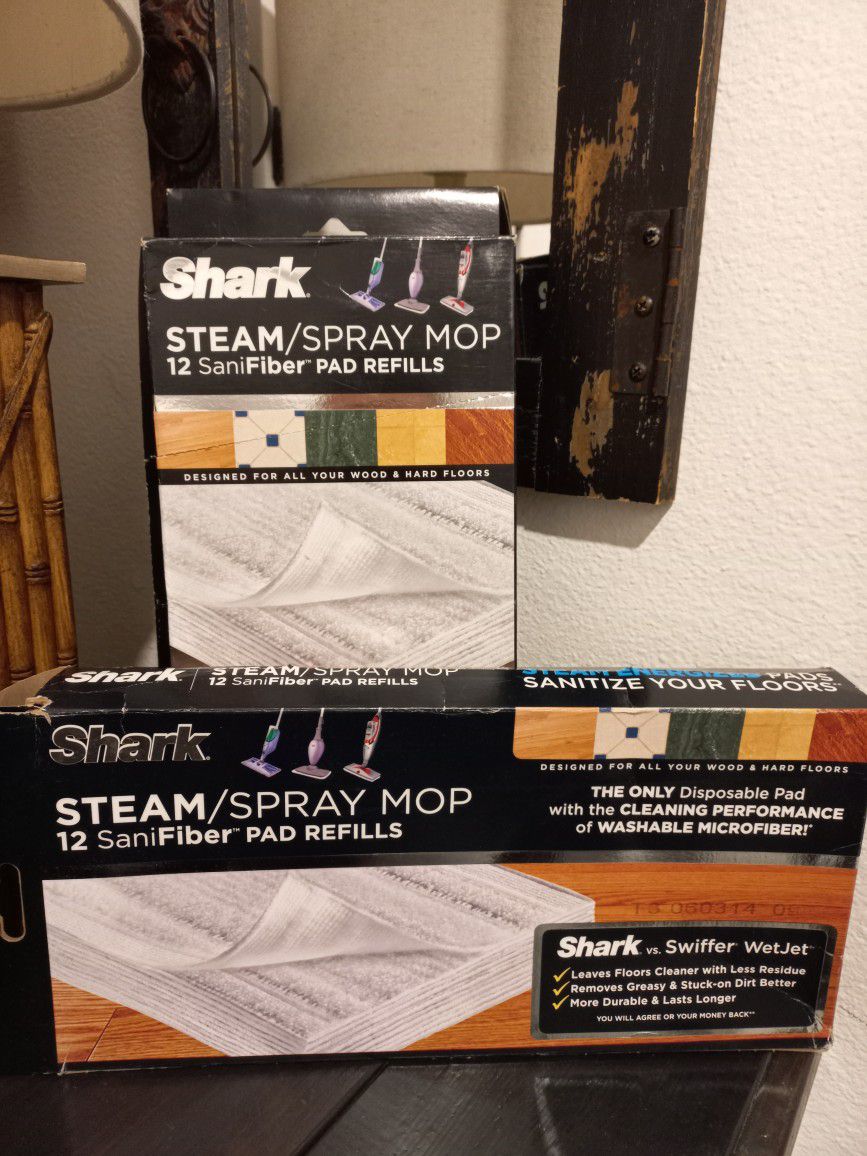 'SHARK' Steam / Spray Mop SaniFiber Pad Refills! 2 BOXES!!!