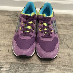 Men's Size 10.5 Asics Gel-Lyte III 3 Purple Grey Lime HK538 Sneakers Shoes - Excellent Condition
