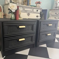 2 Black Nightstands 