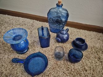 Bundle of Blue Glassware pieces