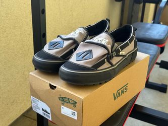VANS Nicole McLaughlin Grey/Black Van Slip Ons Collaboration Size 10 Men’s