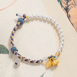 Pearl braided, light luxury, gentle, elegant, good things, s925 silver bracelet, women's