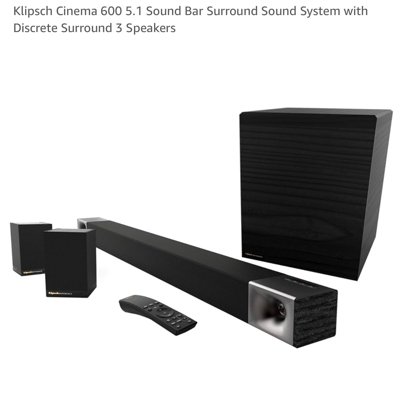 Klipsch Cinema 600 W/bass Sub And 2 Satellite Speakers 5.1
