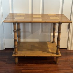 Faux Bamboo Two-Tier Side Table