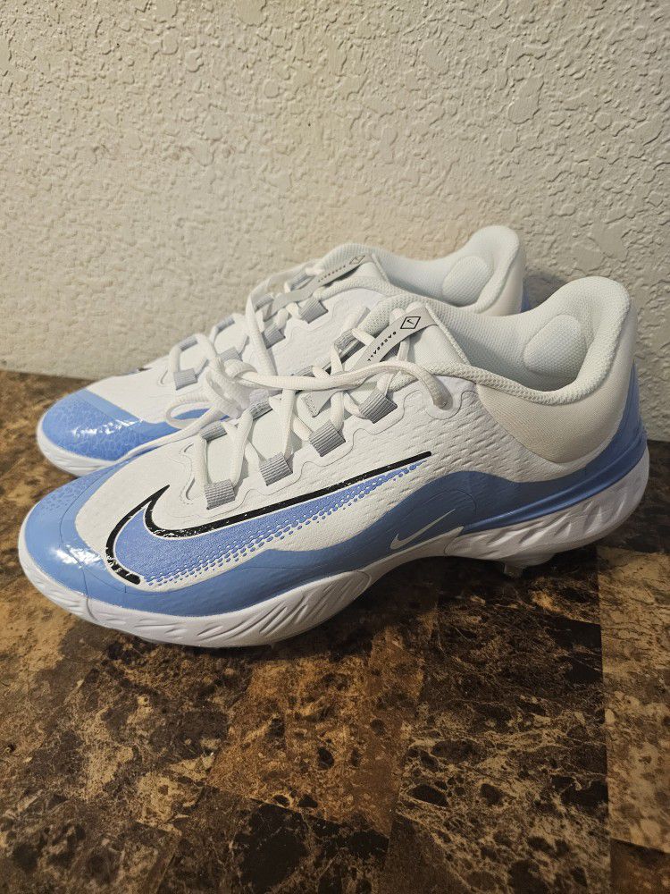 Nike Alpha Huarache Elite 4 Baseball Cleats Blue White UNC DR6851-102 Men Sz 11