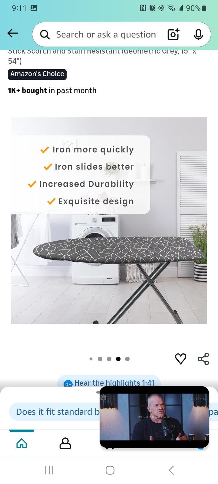 full size ironing board
