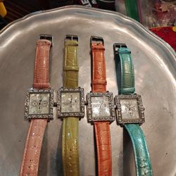 Gossip Leather Watch Lot, "BELIEVE" Edition, Just Need Batteries, See Pics