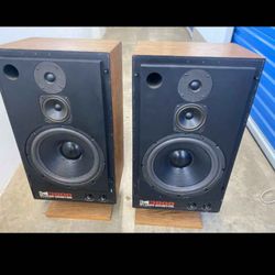 Rsl Vintage Speakers  Works Perfectly  With Cover 