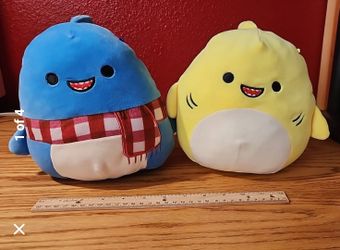 Squishmallows 8"  Baby Sharks, Blue and Yellow