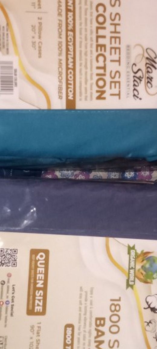 2 Queen Size , Marc Staci Beeding Essential, 1800 Series Sheet Set Bamboo Collection. 4 Piece Set.