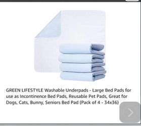 6 Washable Large Bed Pads 34X36