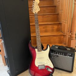 Squier Standards Stratocaster W/ Hardshell Case, Fender Amp