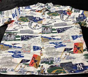 Mens XL New York Yankees Championship Reyn Spooner AOP Button-up Shirt