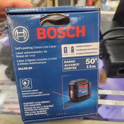 Bosch 50ft Dual Power Battery Red Beam Self Leveling Cross Line Laser Level New 