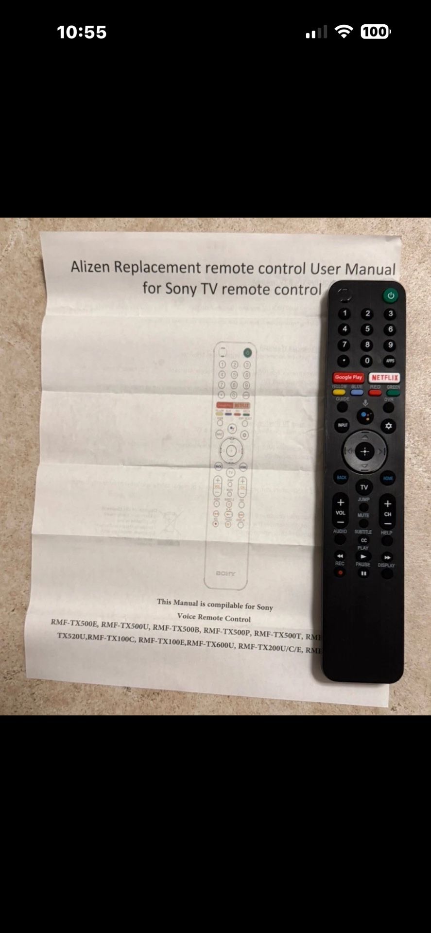 New RMF-TX300U Sub Sony RMF-TX310U RMF-TX500U RMF-TX600U Voice Remote Control