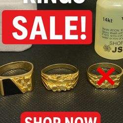 14k Gold Nugget Rings 