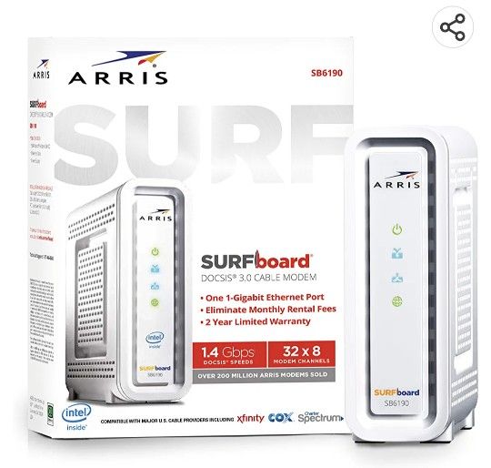 ARRIS SURFboard SB6190 DOCSIS 3.0 Cable Modem,