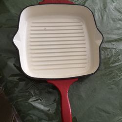 Pioneer Woman Cast Iron Enameled Grill Pan.  