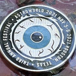 Travis Scott Astroworld  Third Annual Festival Eyeball Patch Pin