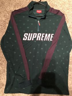 Supreme track half zip pullover green medium