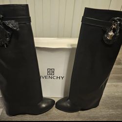 Givenchy Shark Lock Knee High Boots 