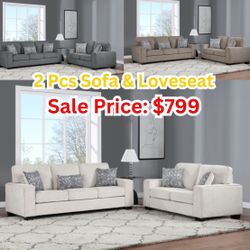 Loveseat And Sofá 3 Different Colors Available 