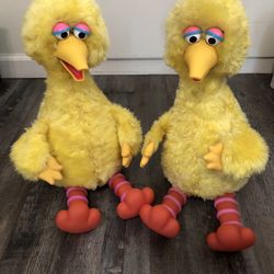 VINTAGE TYCO SEASAME STREET BIG BIRD STORY BOOK MAGIC PLUSH LOT