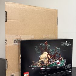 LEGO Star Wars Dagobah Jedi Training Diorama  #75330 & Wicked Brick Display Case (RETIRED & SEALED)