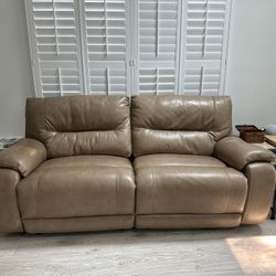 Fine Grain Leather Couch/recliner