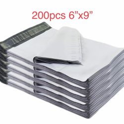 Brand New 200 pcs 6” X 9” White Poly Mailers Self Sealing Shipping Envelope Bags Plastic Mailing Bags 6x9 Inch