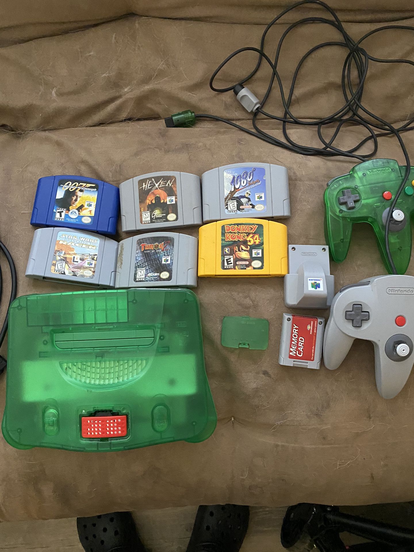 Nintendo 64 Jungle Green With Games