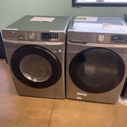 Front loading washer and dryer set Samsung stackable