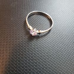 Size 6.5 Ring With Purple Rhinestone