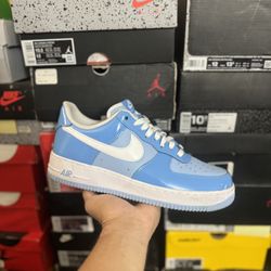 Nike Air Force 1 Low '07 LV8 Phychic Blue White Patent size 9.5  Close To VNDS