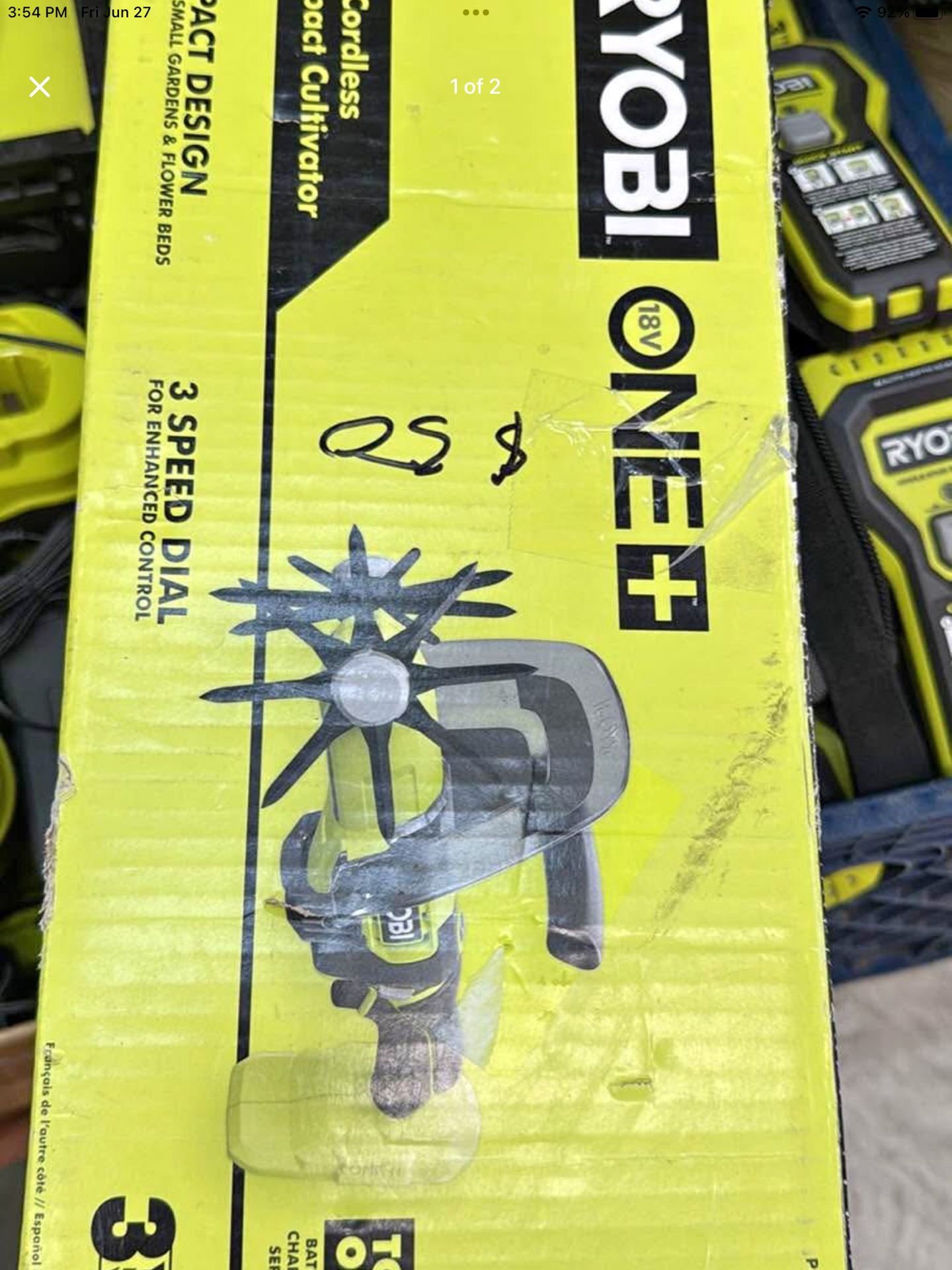 Ryobi 18v cordless compact cultivator tool only model p2909btl