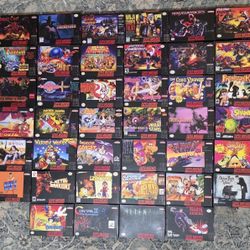 Lot of 40 SNES Games & 40 Boxes. Super Nintendo. **Read**