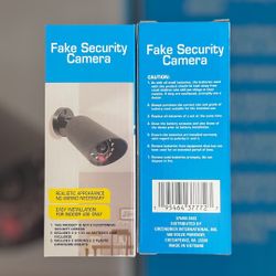 Fake Security CCTV Camera (2 Pack) Dummy Camera Black w Flashing Red LED Light
