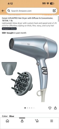 Conair InfinitiPRO Hair Dryer with Diffuser & Concentrator