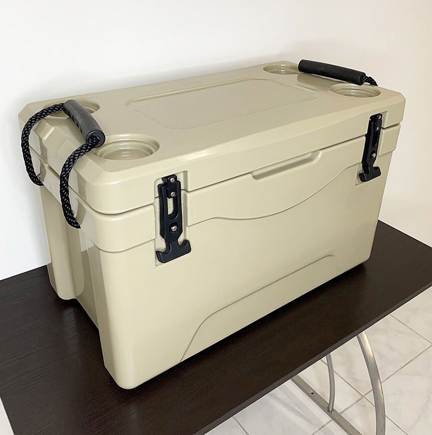 (New in box) $70 Heavy-Duty 40qt Ice Box Cooler w/ Cup Holder & Carry Handle 24”x13”x15”