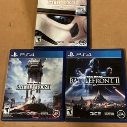 PS4 Star Wars Battlefront 1, 2, Deluxe Edition PlayStation 4 Lot Of 3