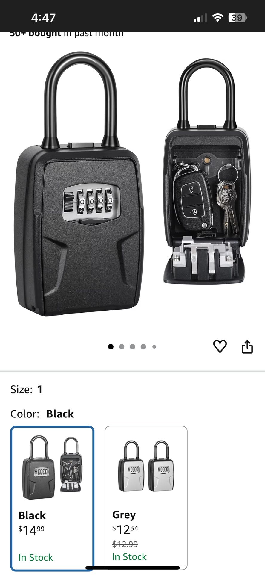 New Fayleeko Portable Key Lock Box