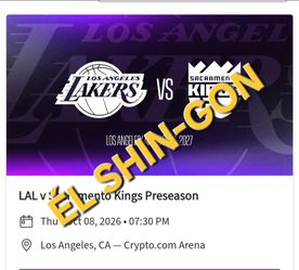 Lakers vs Kings 4 Tickets Preseason 10/8 Section 321 Row 6 $35 EA