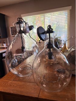 Large Decorative Jar Pendant Lights – Set of 2