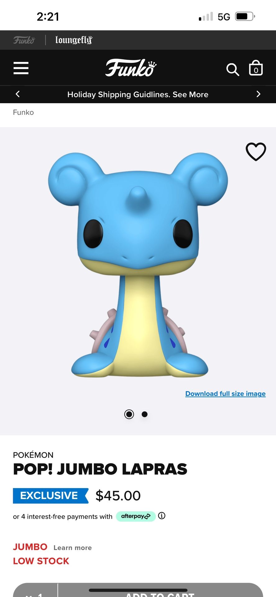 Jumbo Size Funko Pop Lapras