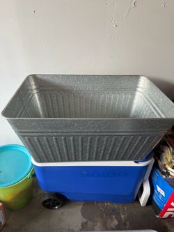 Large Galvanized Metal Wash Tub